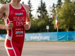 man wearing red suit running on road